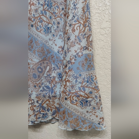 Vintage y2k 🌟 Midi Bow Tie Dress 🎀 Floral Paisley Slip ●Jrs 13● Cottagecore - Picture 5 of 5